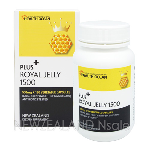 (유통기한26.4월)헬스오션 플러스 로얄제리 1500 (10HDA 6%) 고농축 식물성캡슐 180캡슐 1통