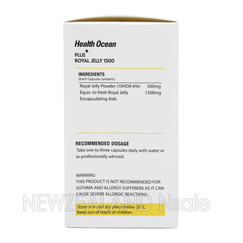 (유통기한26.4월)헬스오션 플러스 로얄제리 1500 (10HDA 6%) 고농축 식물성캡슐 180캡슐 1통