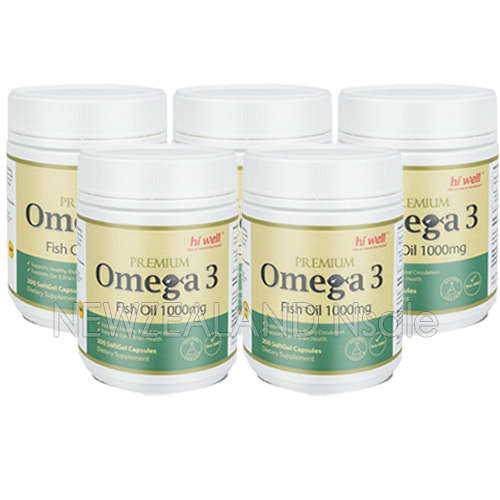 하이웰 오메가3 피쉬오일 1000mg 200소프트젤 5통 *