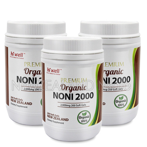 하이웰 프리미엄 유기농 노니캡슐 2000mg 200캡슐 3통