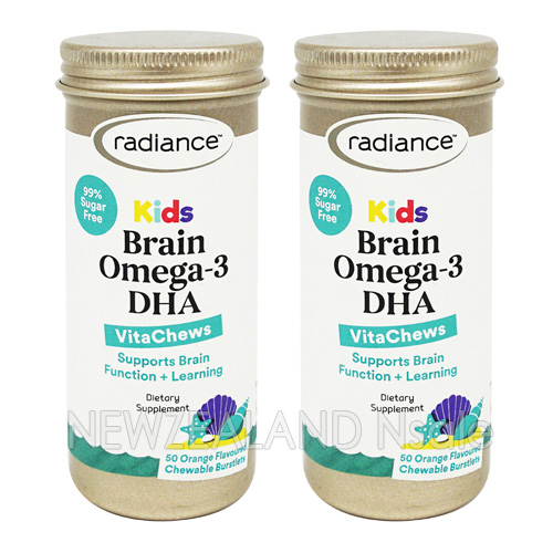 (오더베이스)레디언스 키즈 브레인 오메가3 DHA 50캡슐 - 오렌지맛 2통