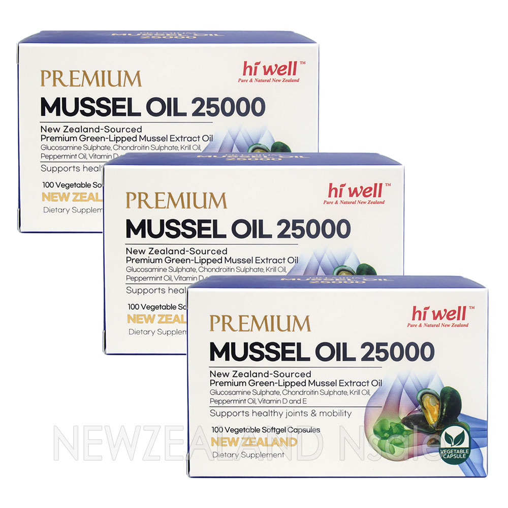 하이웰 프리미엄 초록입홍합 오일 25000mg 100베지캡슐 3통