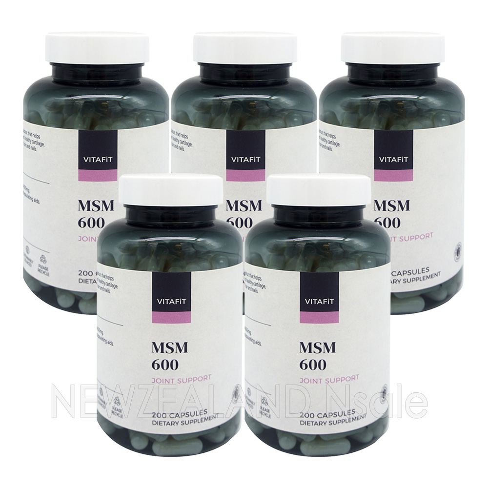 비타핏 식이유황 MSM 600mg 200캡슐 5통