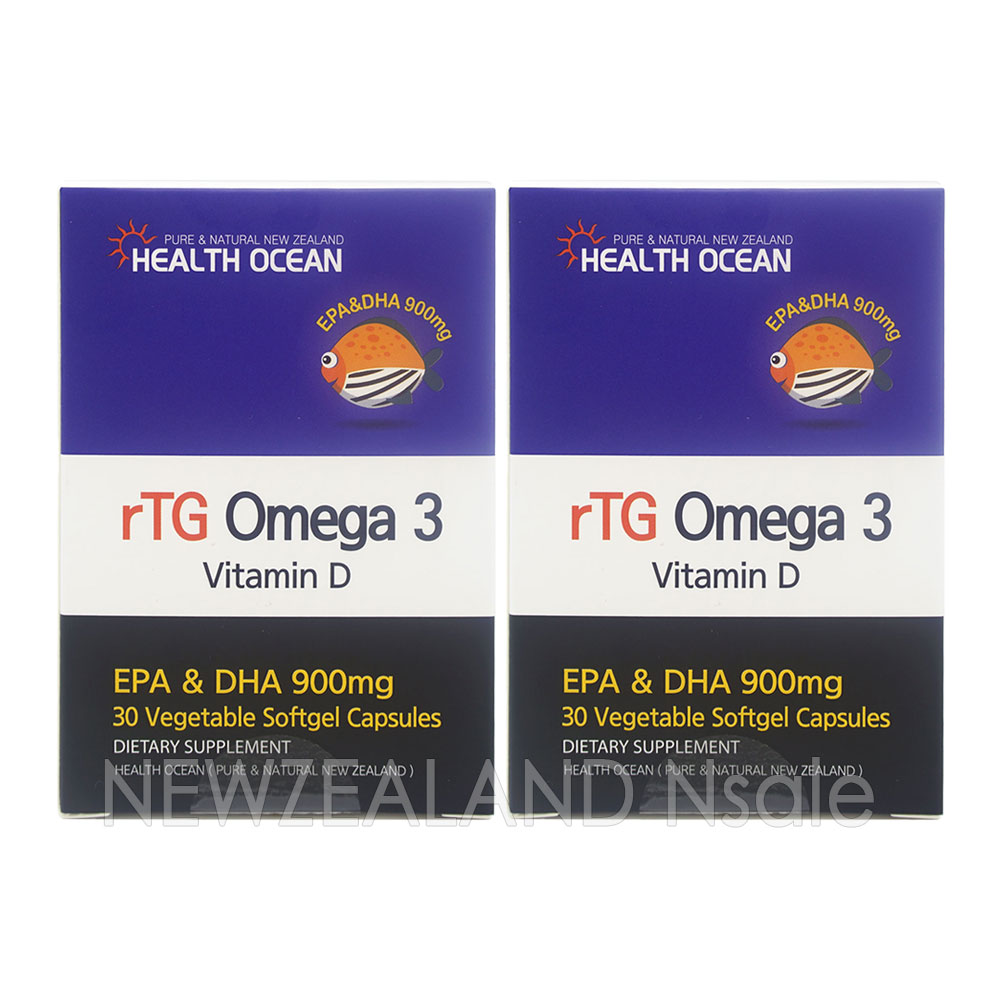 헬스오션 rTG 원어데이 오메가3 900mg 비타민D 30캡슐 2통
