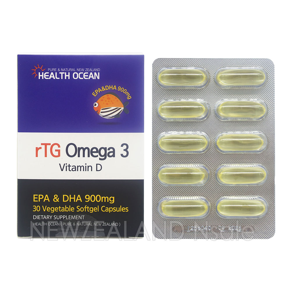 헬스오션 rTG 원어데이 오메가3 900mg 비타민D 30캡슐 1통